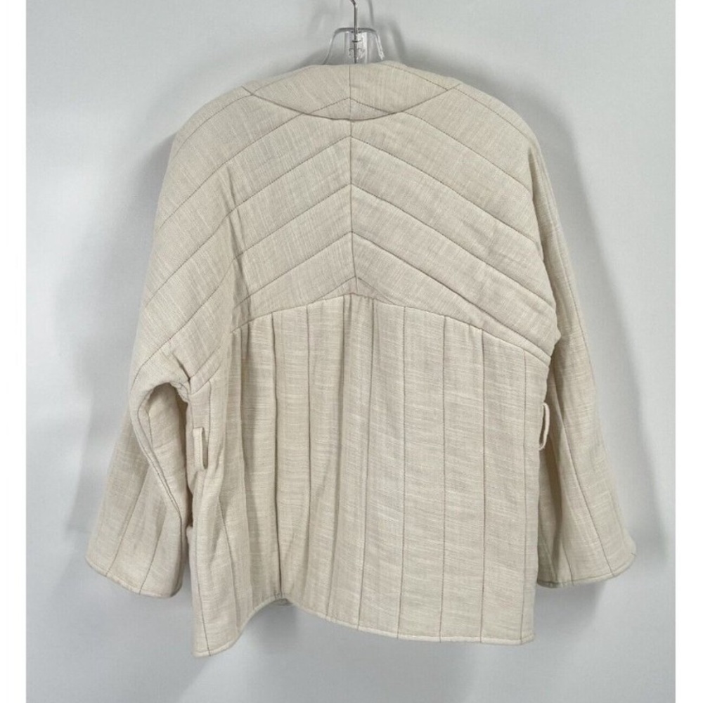 The Handloom Los Angeles Cotton Long Line Open Shacket Quilted Sz S/M - Picture 2 of 5